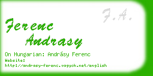 ferenc andrasy business card